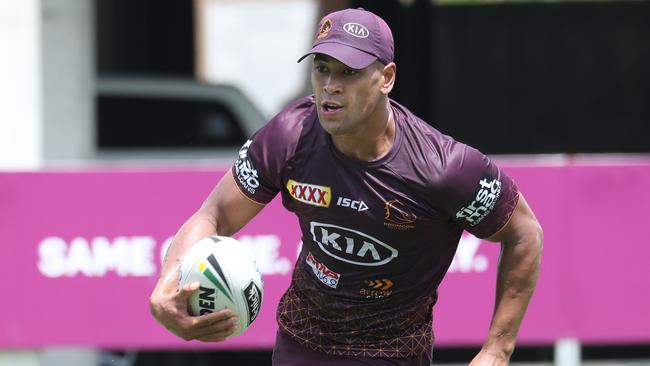 Jamayne Isaako at Broncos training at Red Hill. Pic Annette Dew