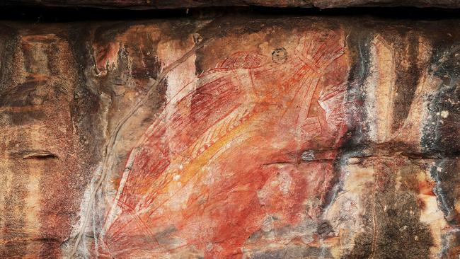 Rock art at the Ubirr lookout in Kakadu.