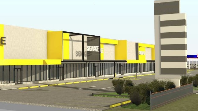 Render of proposed new shopping centre, Palmerston Central, at 38 and 42 Georgina Cres, Yarrawonga. Picture: DKJ