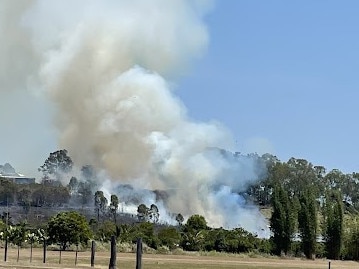 Six fire crews battled a blaze at Farleigh, just out of Mackay. Photo: Janessa Ekert