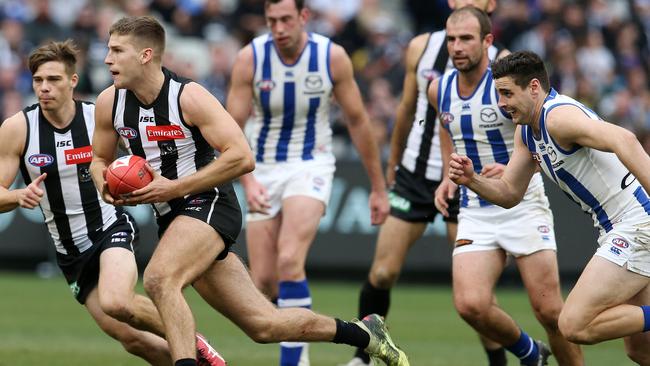 The Pies are racing towards a top-four finish. Picture: Michael Klein