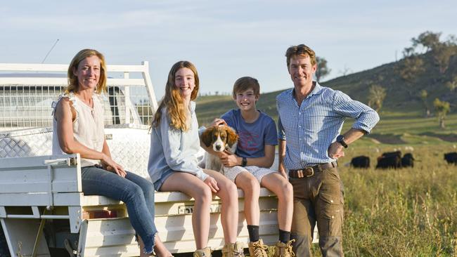 Deanna and Nick Austin with their children, Ellie and Harry, and dog, Maggie. Picture: Dannika Bonser