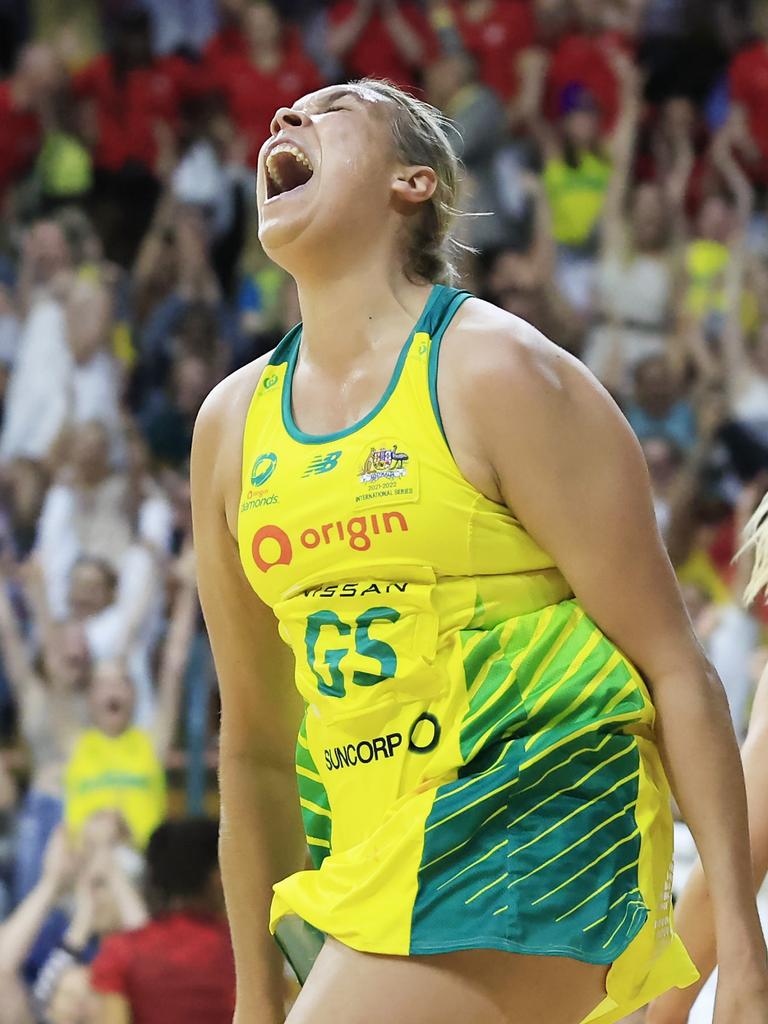 Donnell Wallam celebrates her matchwinner.