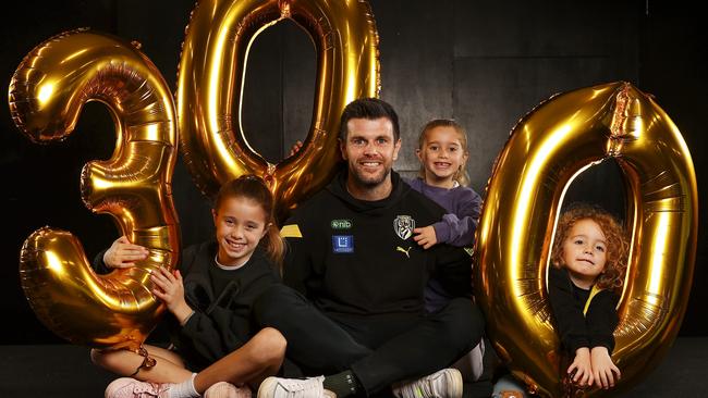 Cotchin’s three children Harper, Mackenzie and Parker. Picture: Michael Klein