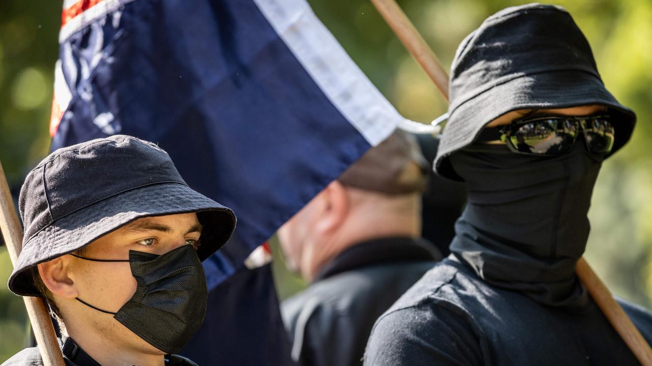 National Socialist Network neo-Nazis have reportedly been targeting Geelong in an effort to recruit more people to the movement. Picture: Jake Nowakowski