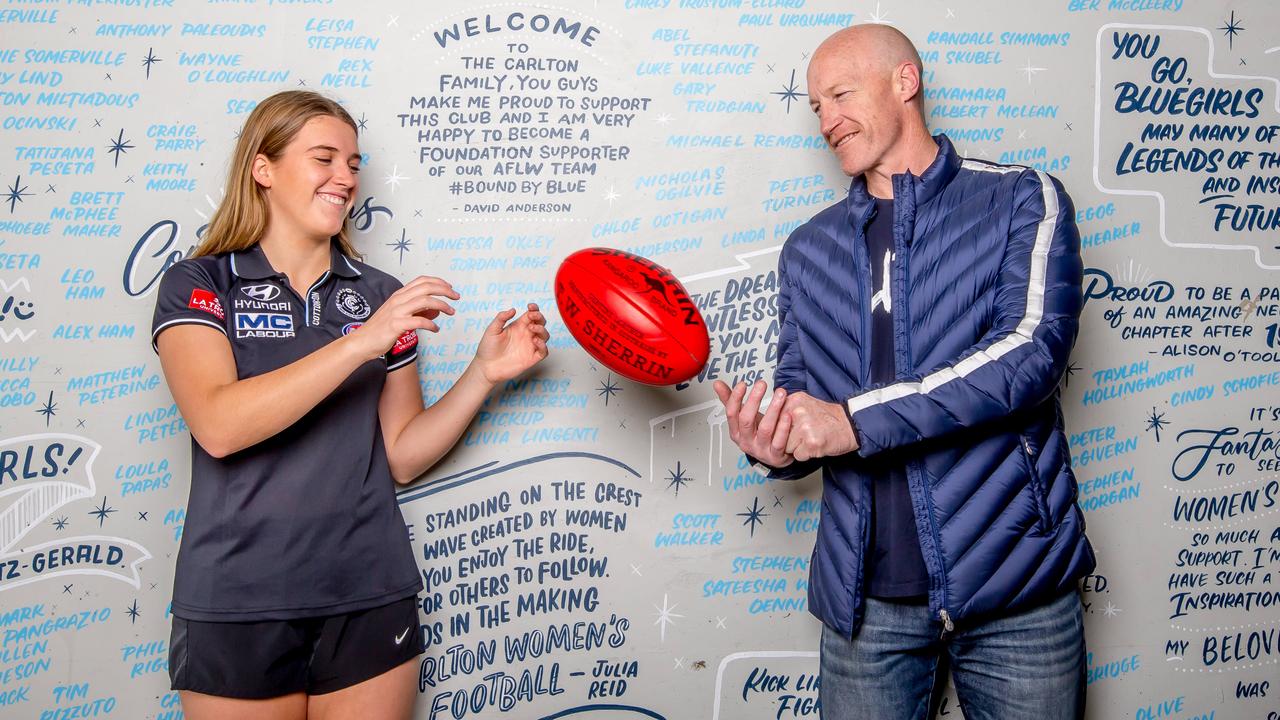 Abbie McKay and dad, Carlton premiership player Andrew McKay. Picture: Tim Carrafa