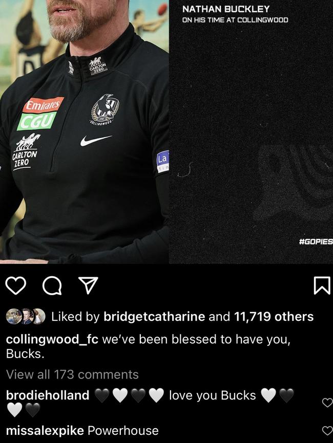 Alex Pike tribute to Nathan Buckley