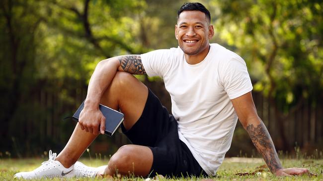 Israel Folau, pictured with his Bible, is having the last laugh. Picture: Sam Ruttyn / News Corp