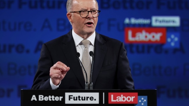 Labor leader Anthony Albanese is promising to “bring manufacturing back home” through a $1 billion dollar National Reconstruction Fund. Picture: Paul Kane/Getty Images.