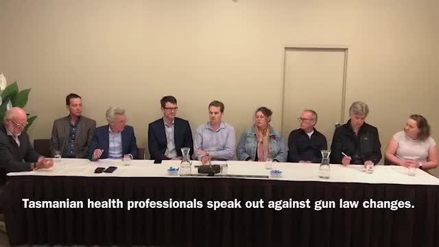 Tasmanian health professionals speak out against proposed gun law changes.