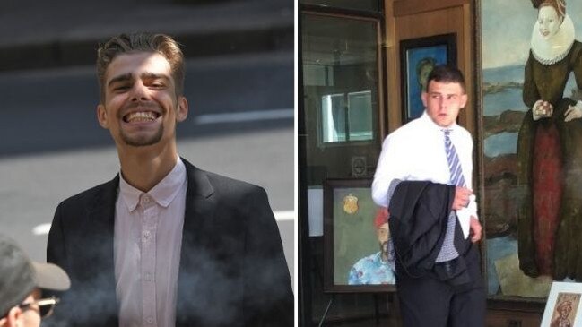 James Mason (left) and Charlie Madigan outside court.