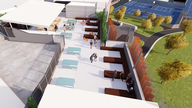 Another view of the rooftop space being created as part of the redevelopment of Norwood Morialta High School.