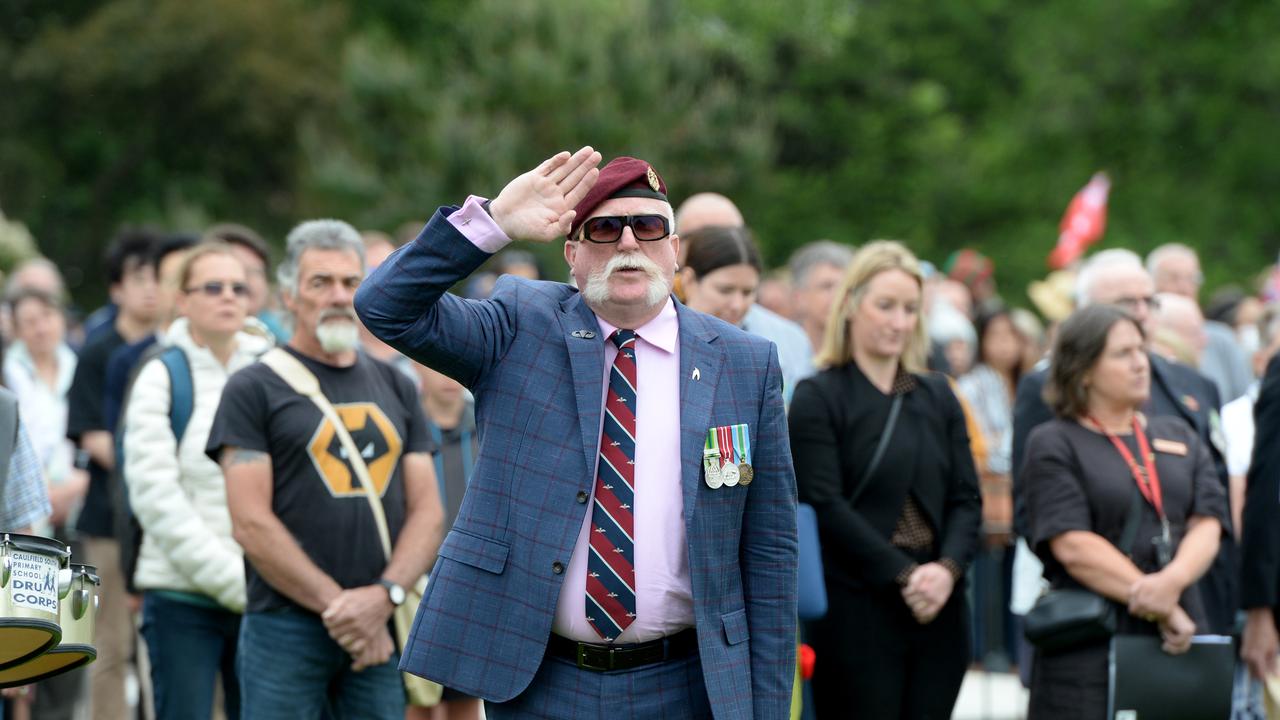 Remembrance Day commemorations at the Shine. Picture: Andrew Henshaw