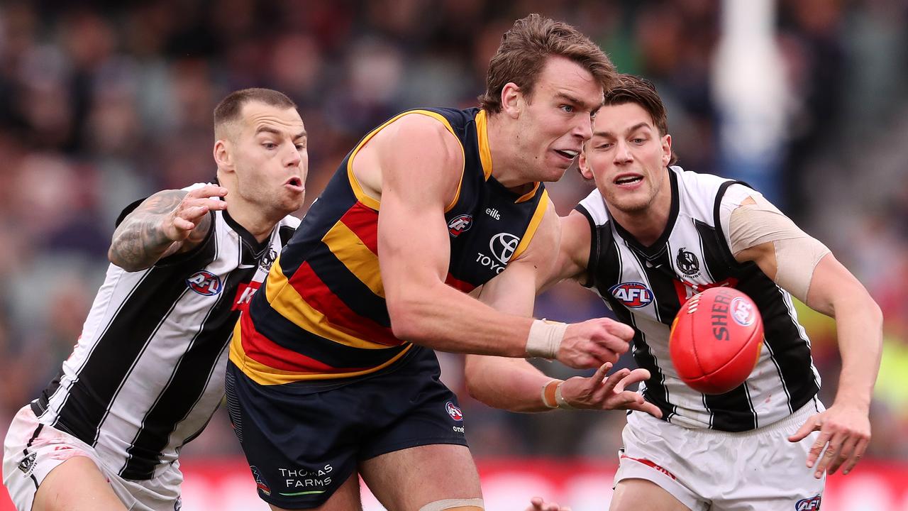 Riley Thilthorpe played his best game since his five-goal debut in 2021. Picture: Getty Images.