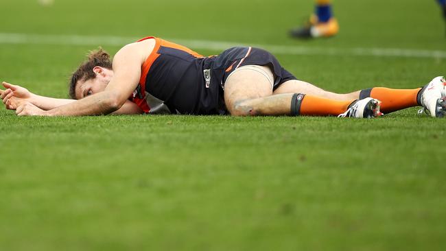 Phil Davis was knocked out against the Eagles. Picture: Getty Images