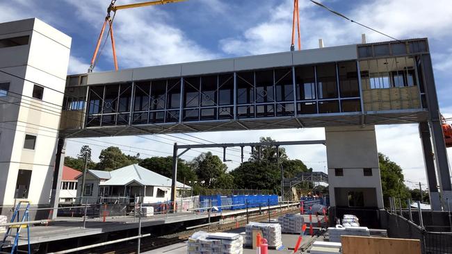 A new footbridge was installed at East Ipswich train station, marking a major milestone in the multi-million-dollar project to make the station accessible for all.