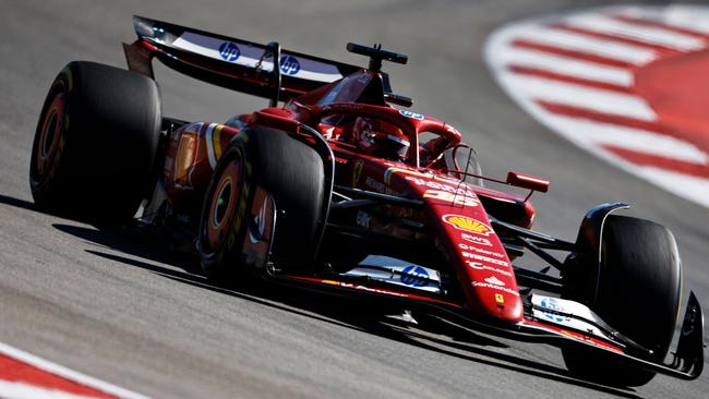 AUSTIN, TEXAS - OCTOBER 20: Charles Leclerc of Monaco driving the (16) Ferrari SF-24 on track during the F1 Grand Prix of United States at Circuit of The Americas on October 20, 2024 in Austin, Texas.   Chris Graythen/Getty Images/AFP (Photo by Chris Graythen / GETTY IMAGES NORTH AMERICA / Getty Images via AFP)