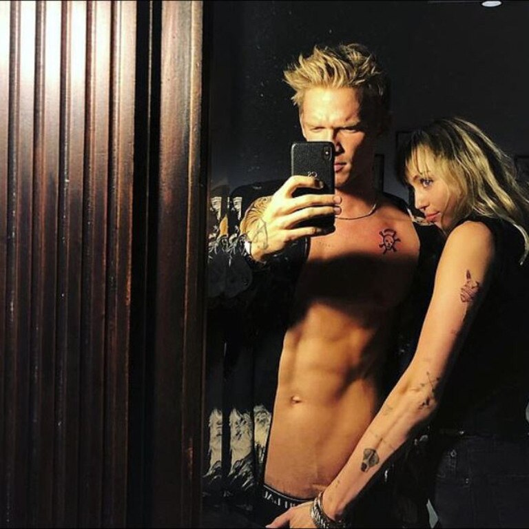 Simpson and Cyrus share a racy selfie.