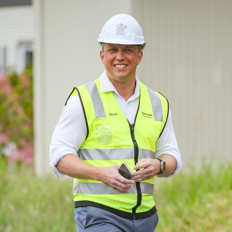 Premier Steven Miles after an event marking the start of construction on a new big battery for Ipswich. Picture: Glenn Campbell