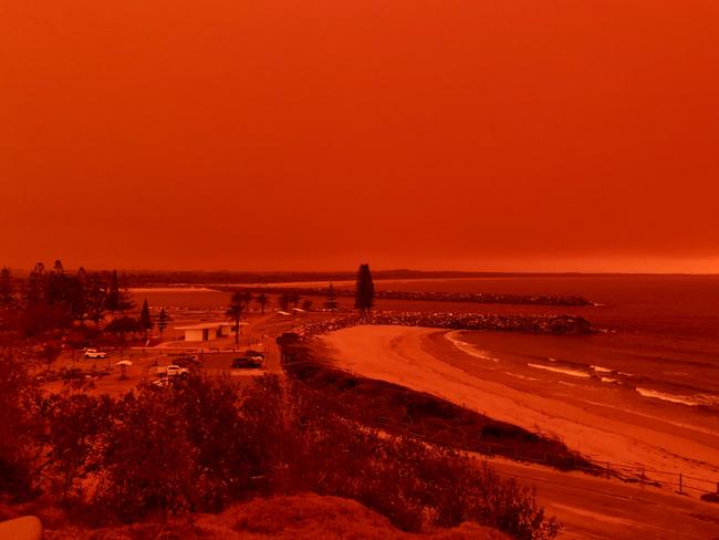 The sky turns red over Port Macquarie. Picture: Kylie Edwards