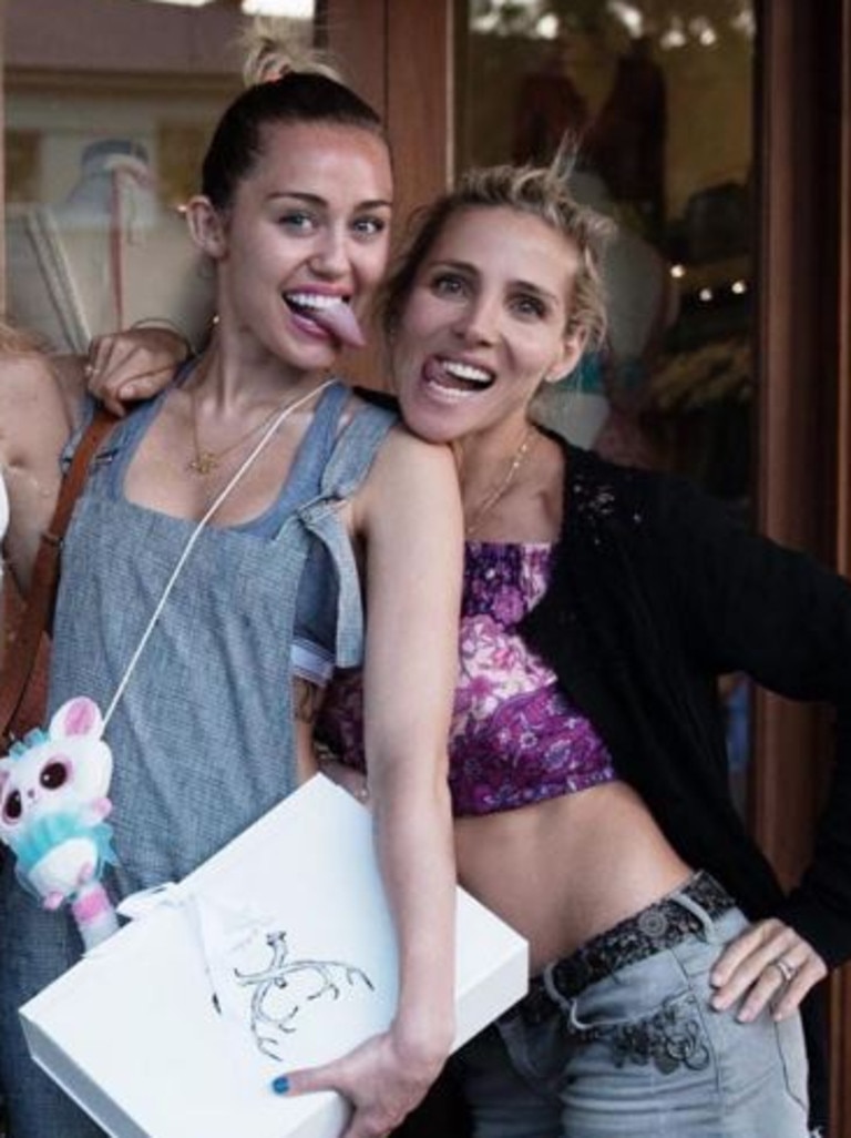 Happier times: Miley (left) and Elsa together.