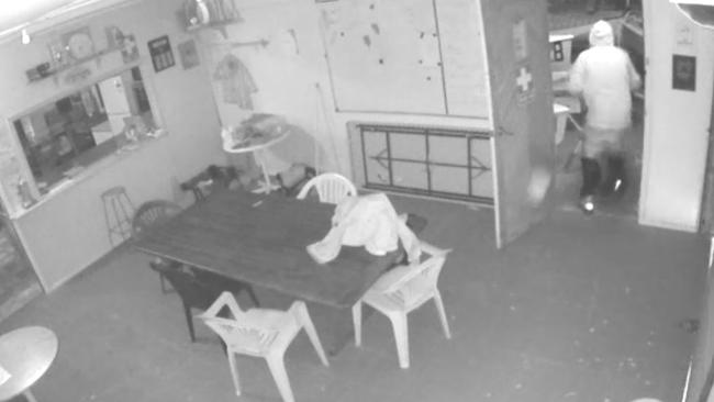 CCTV footage of the alleged break-in at the Maroochy Sailing Club on Chambers Island.