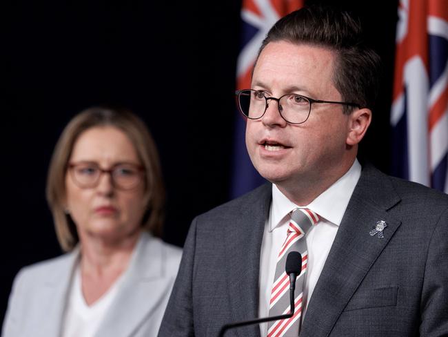 Brad Battin lashed Premier Jacinta Allan and Minister for Police Anthony Carbines for not fronting the media in the wake of the ballot. Picture: David Geraghty