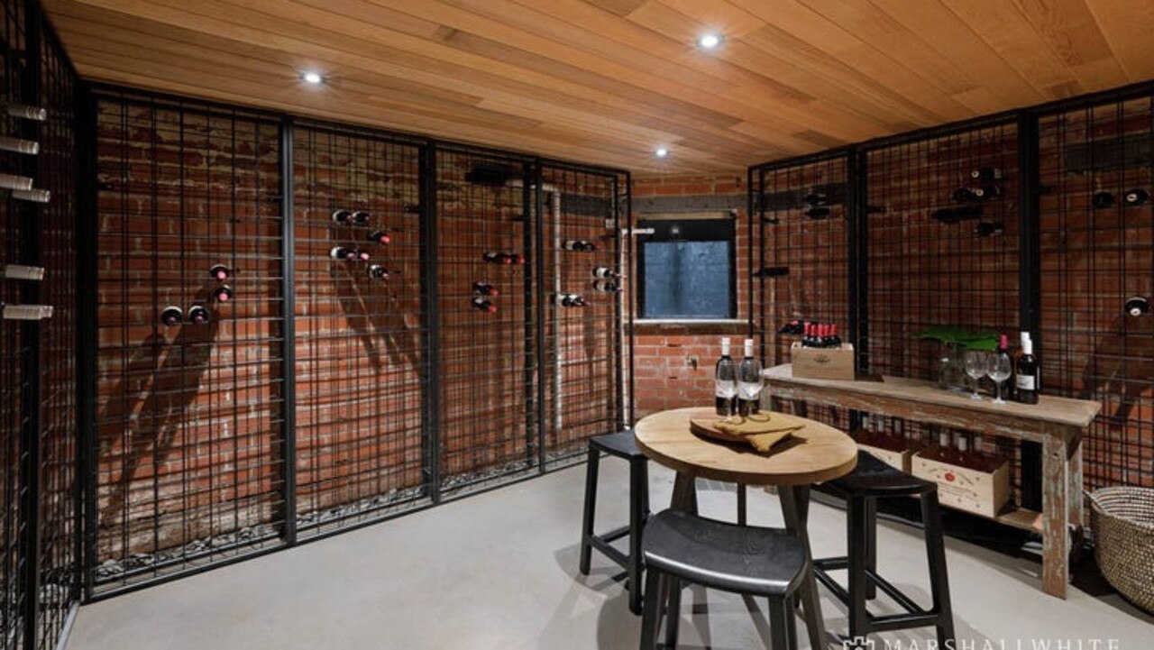 The wine cellar at the home.