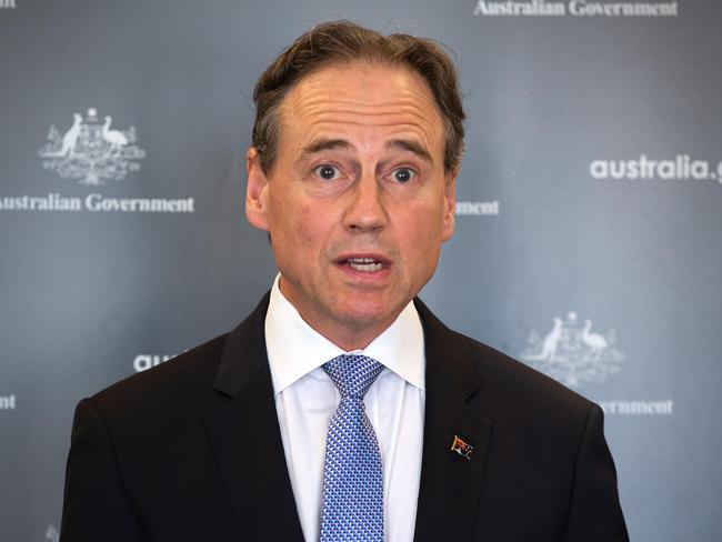 Health Minister Greg Hunt said 33 different Covid tests were already approved for supervised use, which would likely become available for at-home testing. Picture: NCA NewsWire/Sarah Matray.