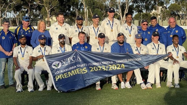 Deer Park celebrates its VTCA Senior Division premiership.