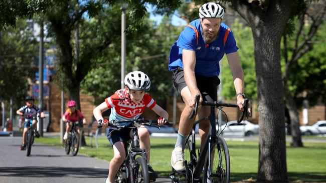 Melbourne Demons star Max Gawn, the TDU ambassador for 2023, races. Paddy Crowe, 7. Picture Dean Martin