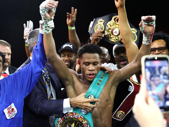 Mission accomplished for Devin Haney. Picture: Mikey Williams/Top Rank/Getty Images