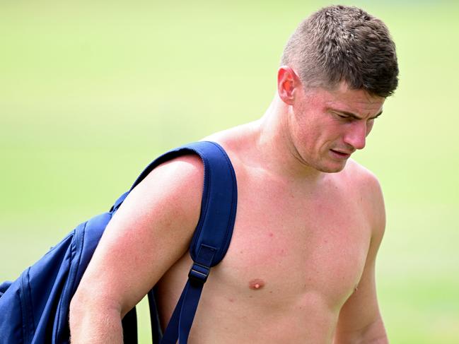 Dayne Zorko was feeling the heat at Lions training on Wednesday. Picture: Bradley Kanaris/Getty Images