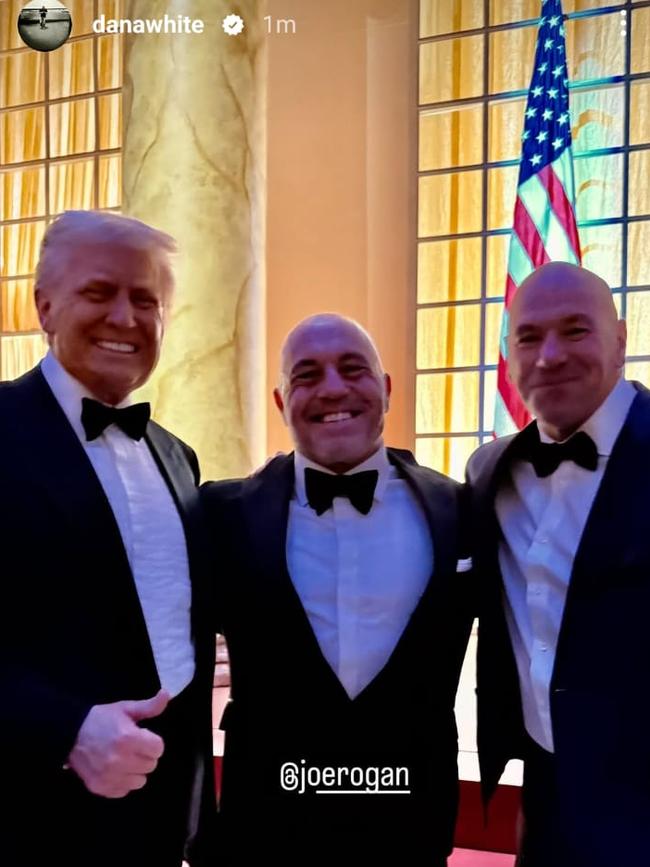 Joe Rogan was seen hanging out with Trump at the glitzy bash. Picture: Instagram.