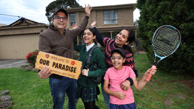 Glen Waverley family, Tarvinder Singh, his wife Moana Chopra and two daughters Harleen, 14, and Shabad, 9, could be living on a gold mine. Picture: David Caird