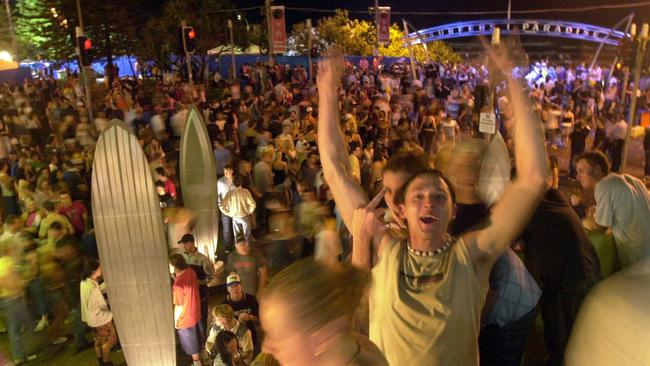 The party was just getting started on the first night of Schoolies.