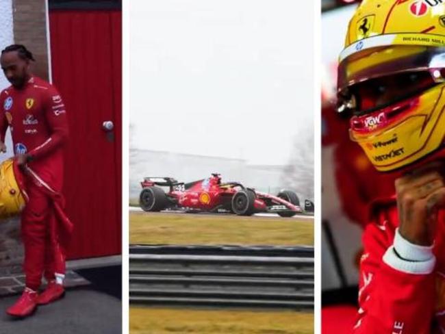 FIRST LOOK at Hamilton driving Ferrari