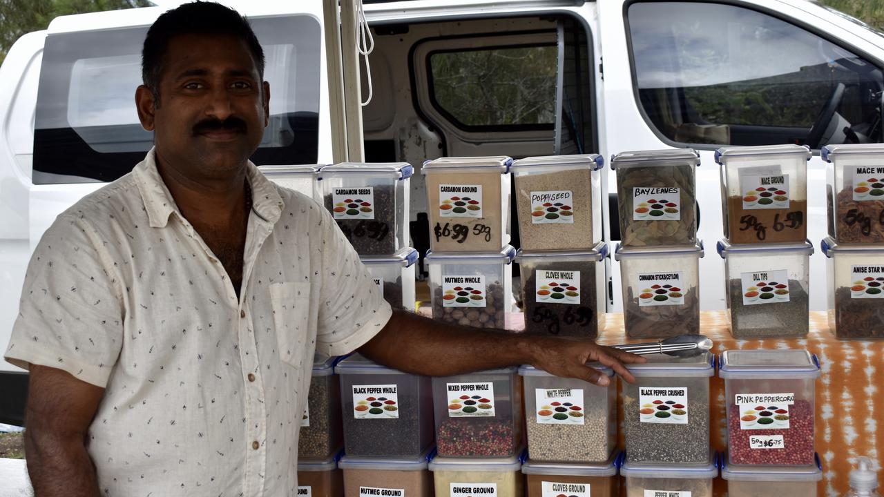 There's nothing better than authenticity, as Byju Maehai proves, with the strong scent of his spices and herbs filling the surrounding air at markets. Picture: Isabella Magee