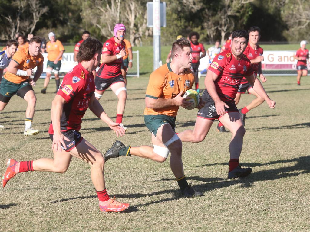 GCDRU grand final rematch, round 9. Surfers Paradise Dolphins v Griffith Uni Colleges Knights. June 8 2024, picture: Richard Gosling