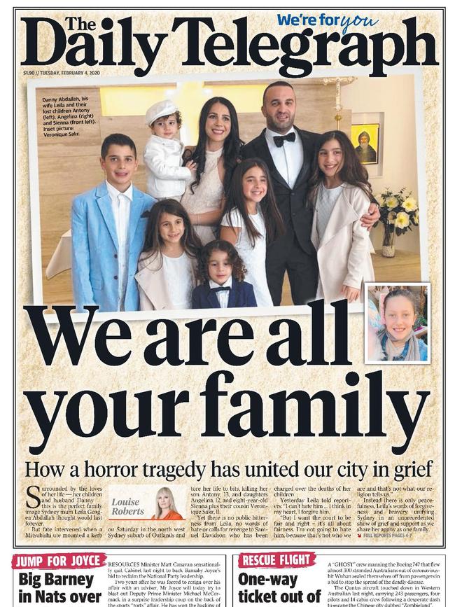 Our heartbreaking front page on the Abdallah family tragedy which rocked the city.