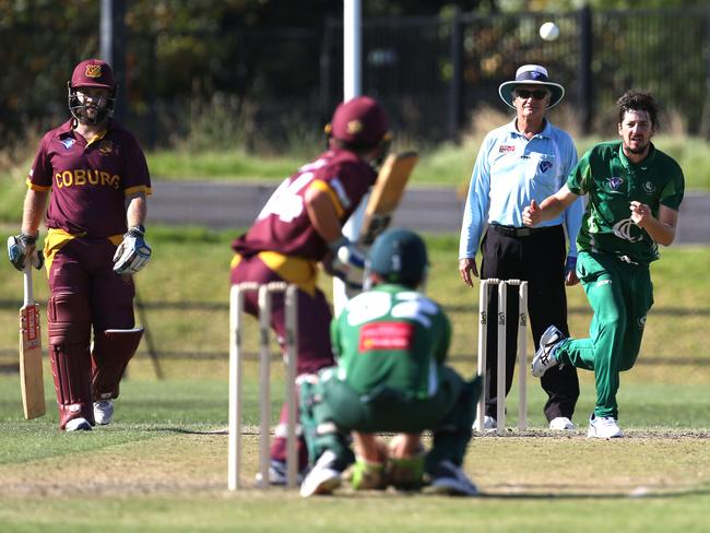 VSDCA: Steve Wright spins it for Croydon. Picture: Stuart Milligan