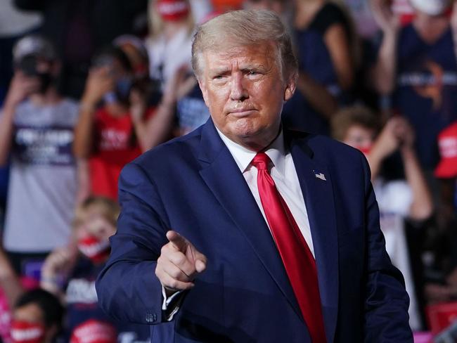 US President Donald Trump at a campaign rally in North Carolina. Picture: AFP