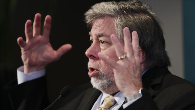 Apple co-founder Steve Wozniak during a press conference at The Future Transit Summit, Eveleigh, today.Picture: Justin Lloyd