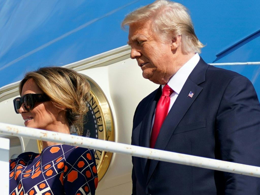 Donald and Melania Trump arrive at Palm Beach International Airport. Picture: AFP