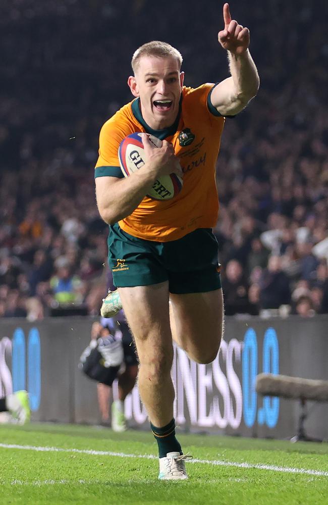 Max Jorgensen scores the gamewinner. Picture: Julian Finney/Getty Images