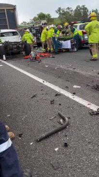 Young man seriously injury in crash with truck on Toowoomba Bypass