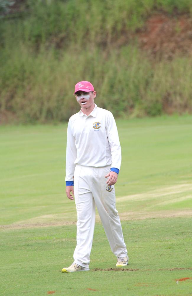 Frank Piper. AIC First XI cricket between St Peters Lutheran College and Marist College Ashgrove. Saturday February 24, 2024.