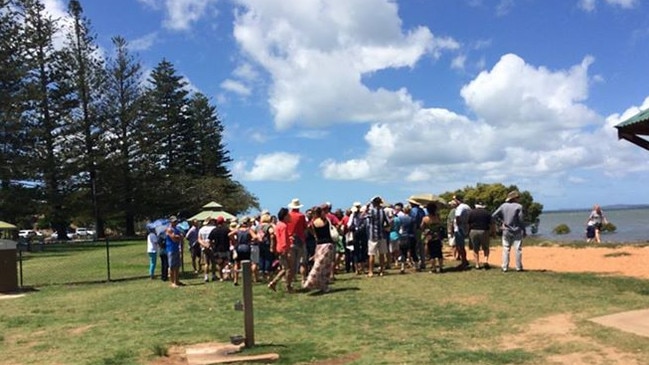 Protesters at Toondah Harbour.