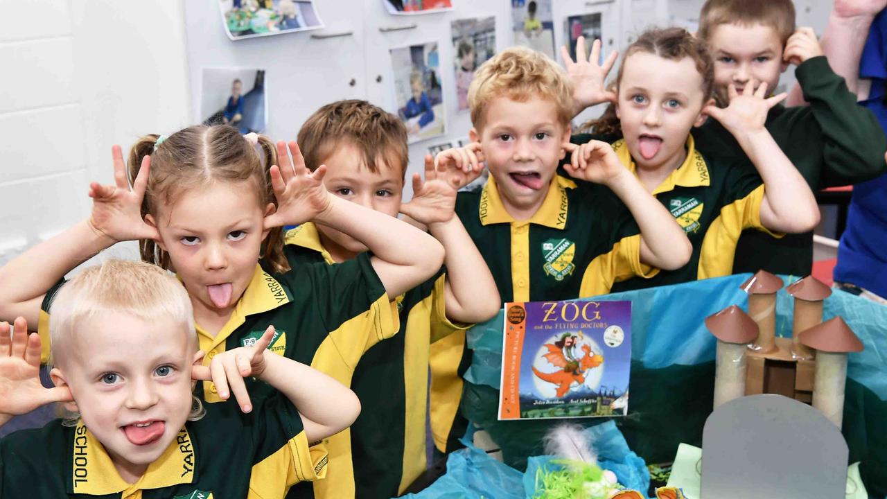 My First Year: Yarraman State School Preps, Leon, Abigail, Sonny, Jakob, Jayden, Ruby, Jade, Breeanna, Jameson, Kenzie, (Holly, absent) Teacher, Meaghan Ballard. Picture: Patrick Woods.