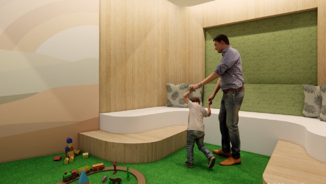 An artist impression of the children’s emergency department, a “safe, calm and comforting environment”. Picture: Supplied